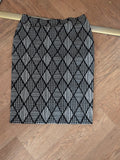 Tu 10 Black White Diamond Pattern Skirt Stretc
