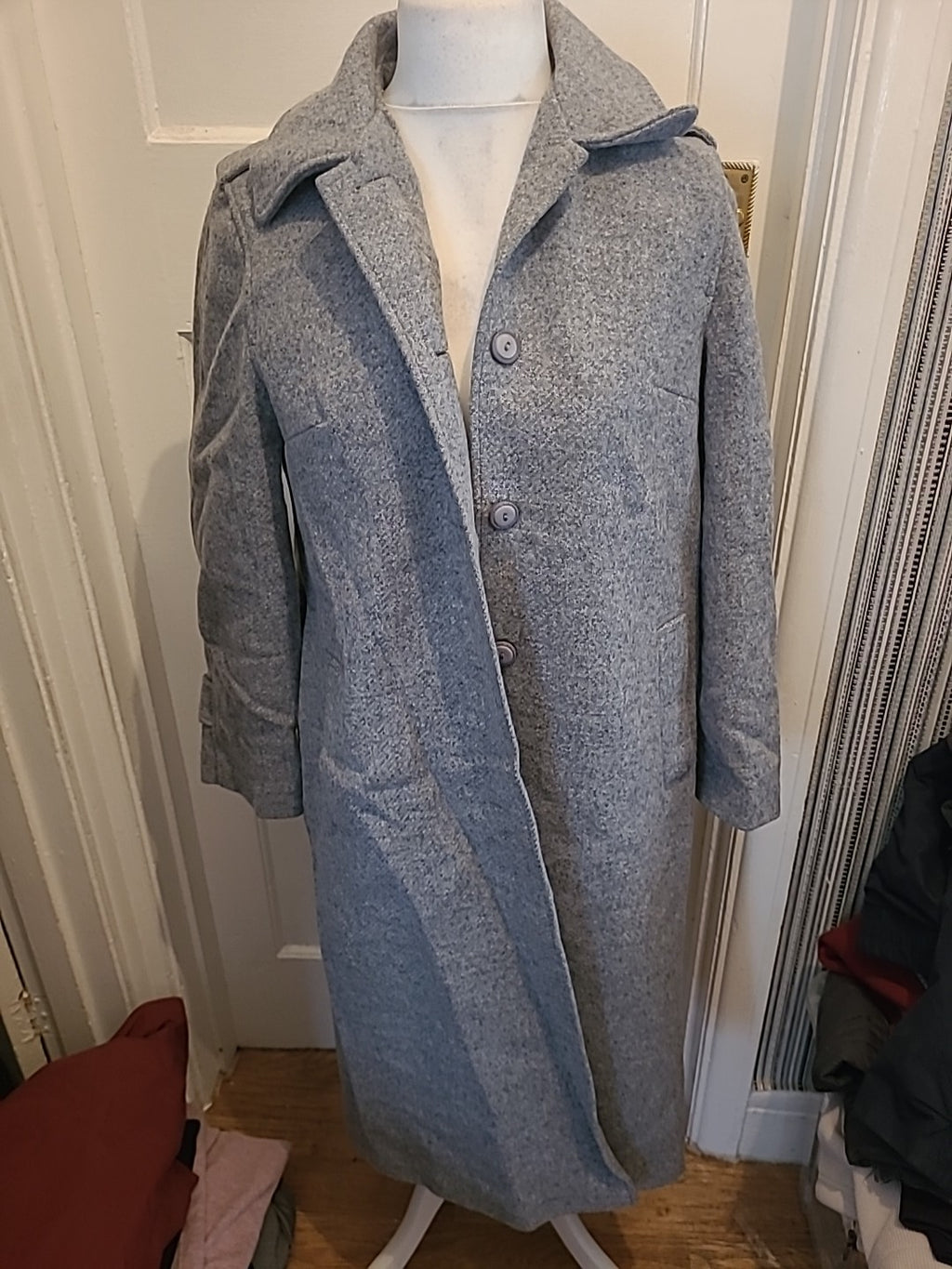 Ladies Littlewoods Size 14 100% Wool Blue/Grey Lined Jacket