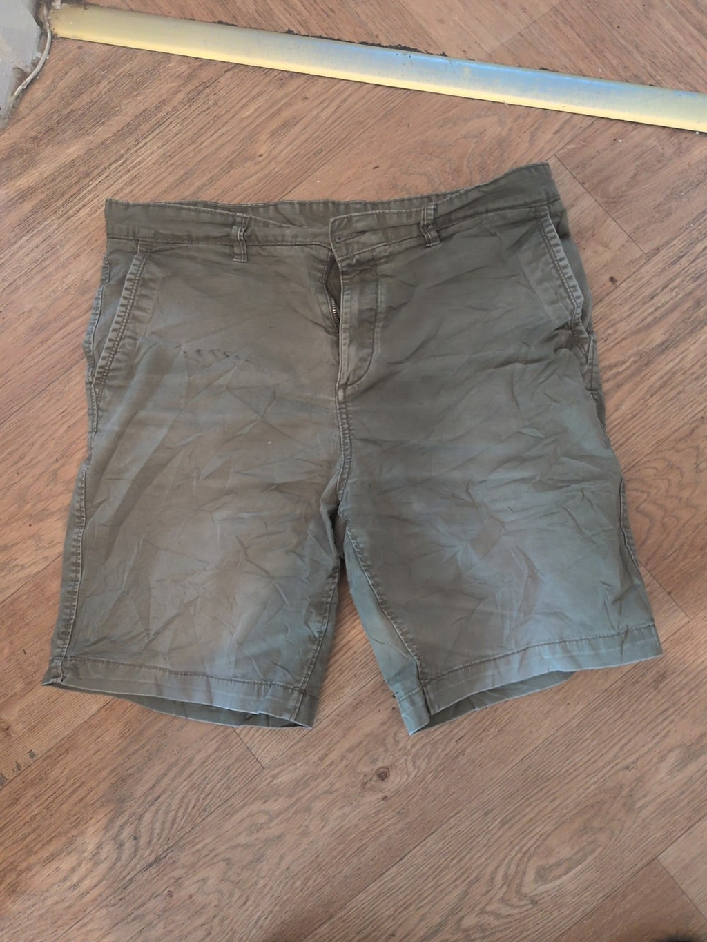 John Lewis 36" Green Shorts Chino Heavy Faded Mark On Front