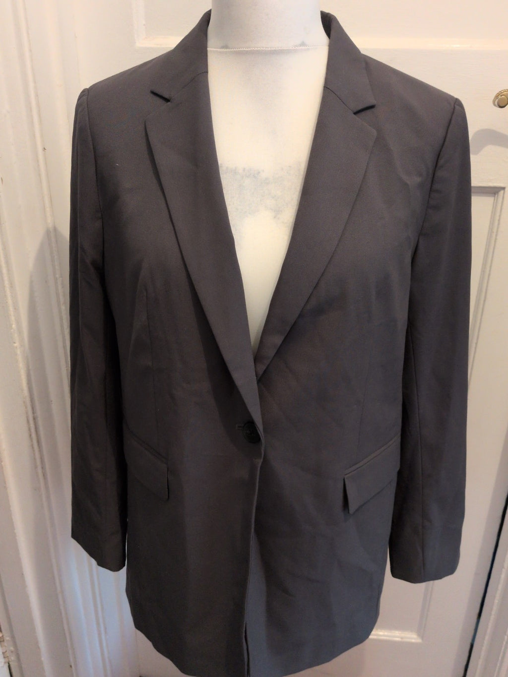 H&M Medium Dark Grey Padded Lined Blazer