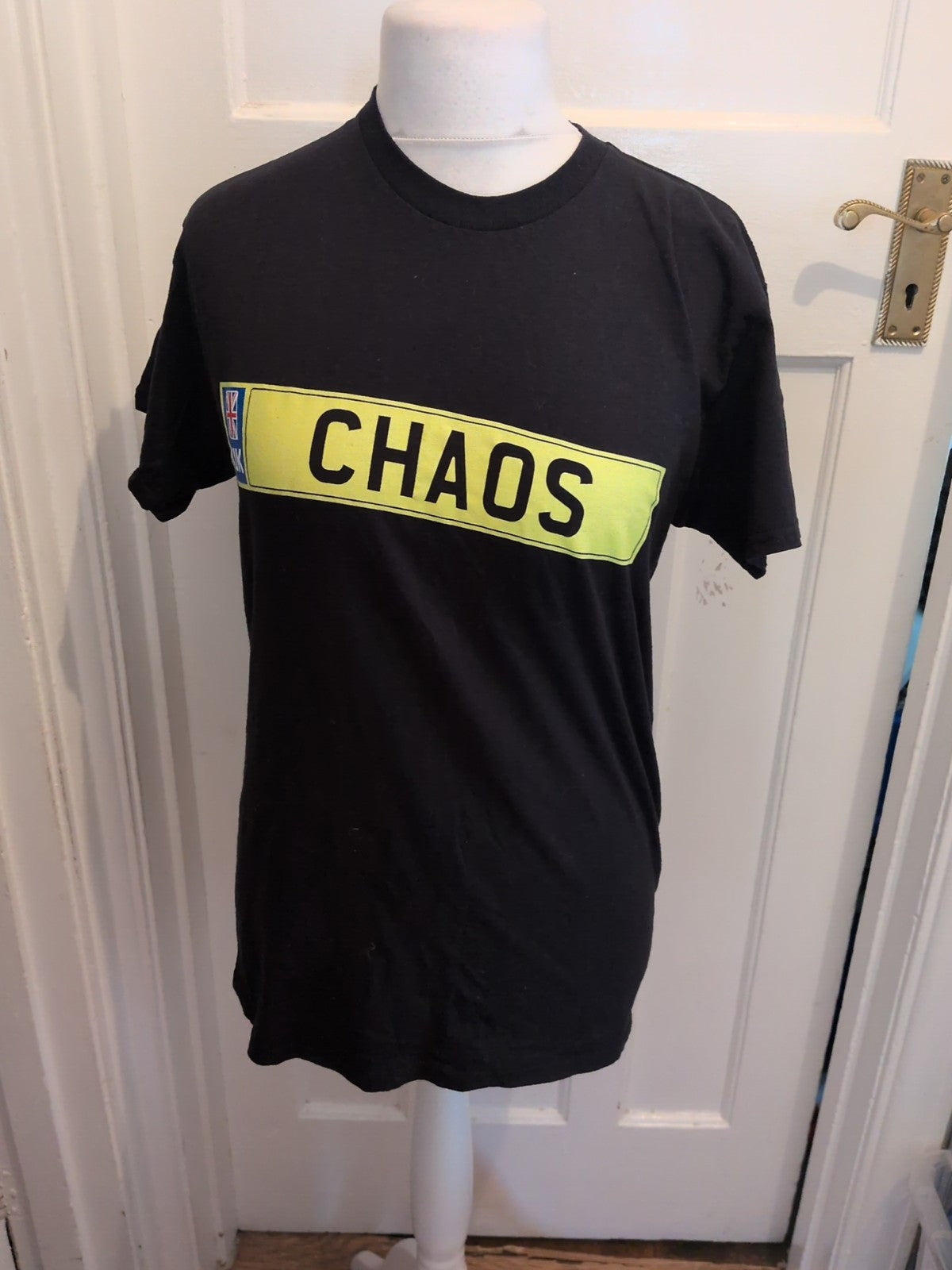 No Chaos Medium Black And Yellow Printed Short Sleeve T-shirt