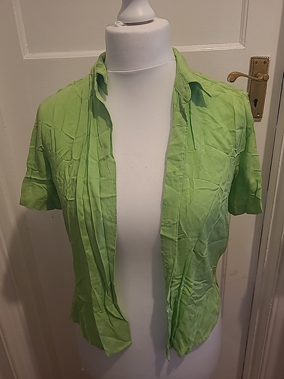 Ladies Oodji Size Euro 36 Green Short Sleeved Blouse