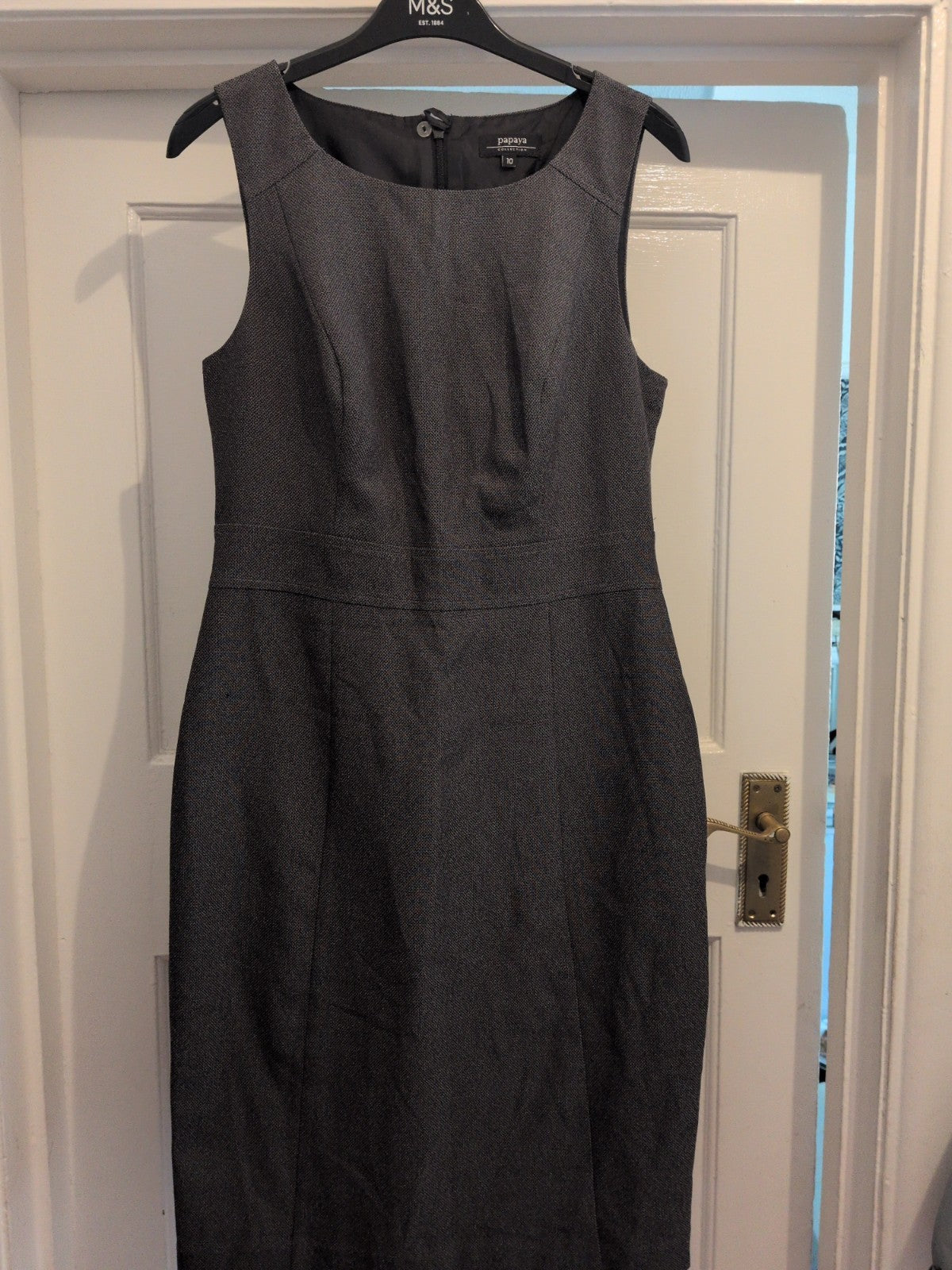 Papaya 10 Grey Fleck Lined Sleeveless Dress