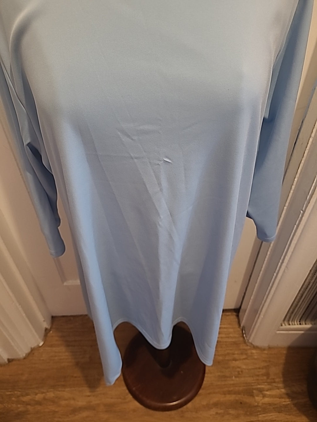 Ladies Size 4XL Pale Blue Mid Sleeved Long Length Tshirt