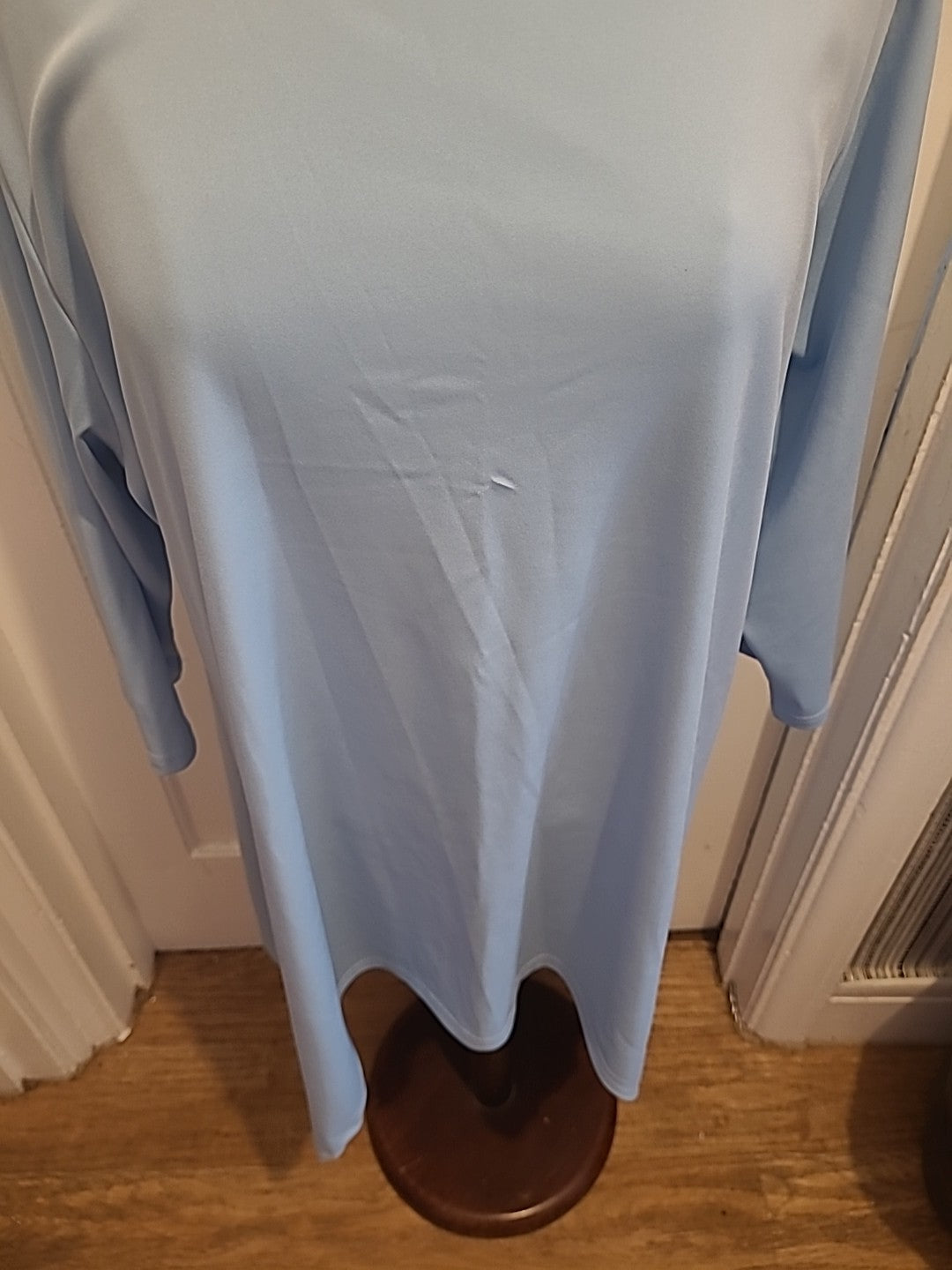 Ladies Size 4XL Pale Blue Mid Sleeved Long Length Tshirt