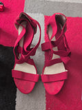 City Watch EU 39 Red Open Toe Heels