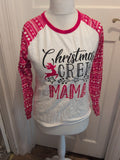 Ladies 10 Red And White Christmas Pyjama Top