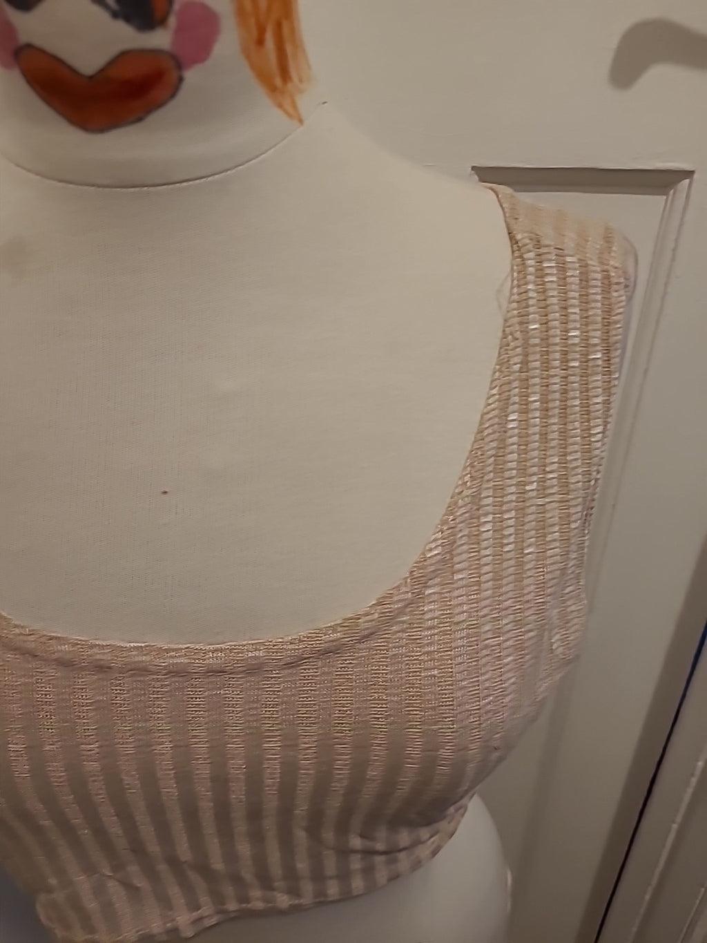 Brand New Prettylittlething Size Large Sand Colour Sleeveless Crop Top