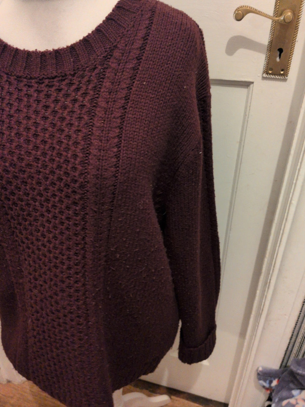 Autograph XL Purple Long Sleeve Heavy Knit Jumper Bobbling