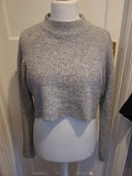 Ladies Divided Size XS Grey Cropped Jumper