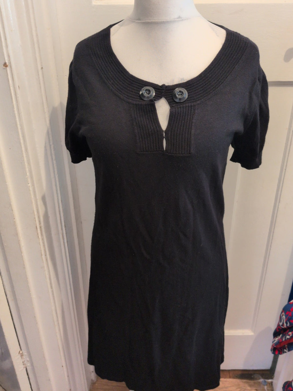 Ladies Dorothy Perkins 16 Black Short Sleeve Jumper Dress