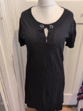 Ladies Dorothy Perkins 16 Black Short Sleeve Jumper Dress