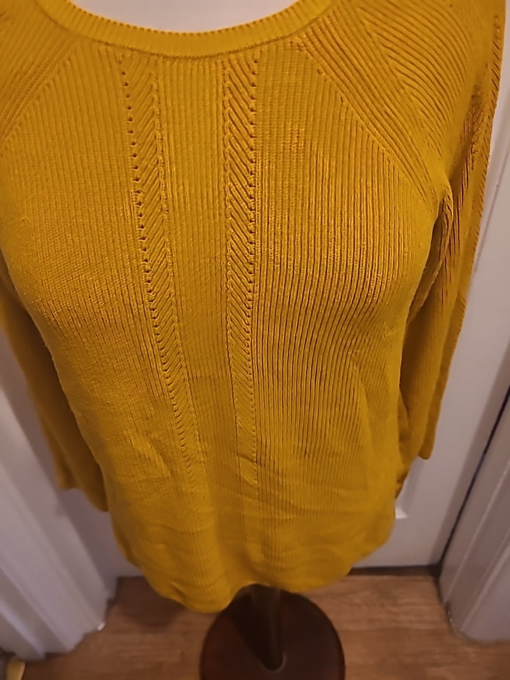 Ladies Per Una Size 12 Dark Gold Long Sleeved Heavy Blouse