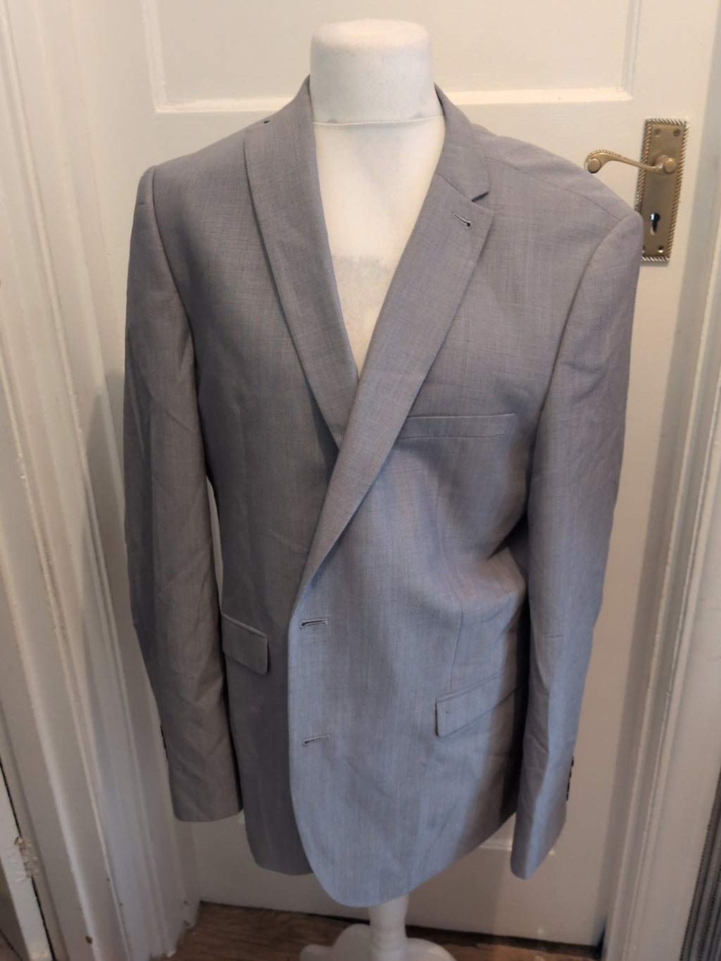 Next 46Long Grey Lined Padded Suit Jacket