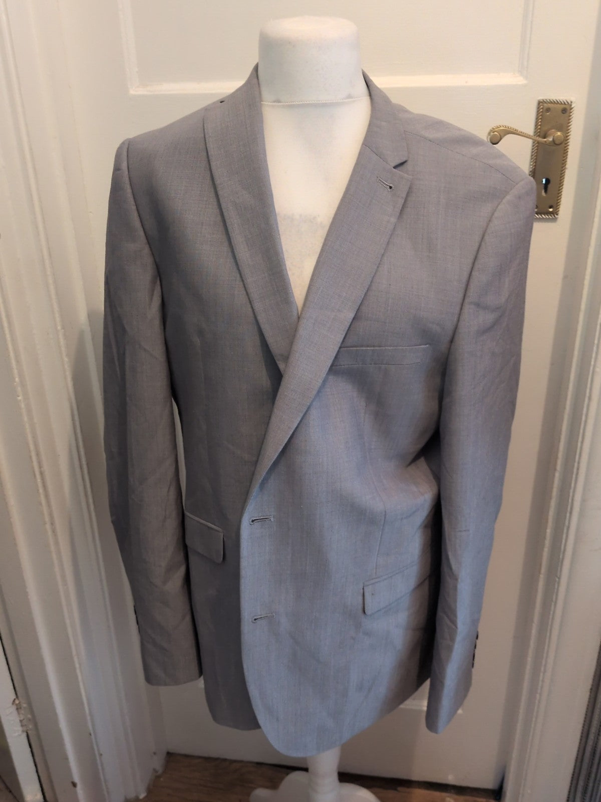 Next 46Long Grey Lined Padded Suit Jacket