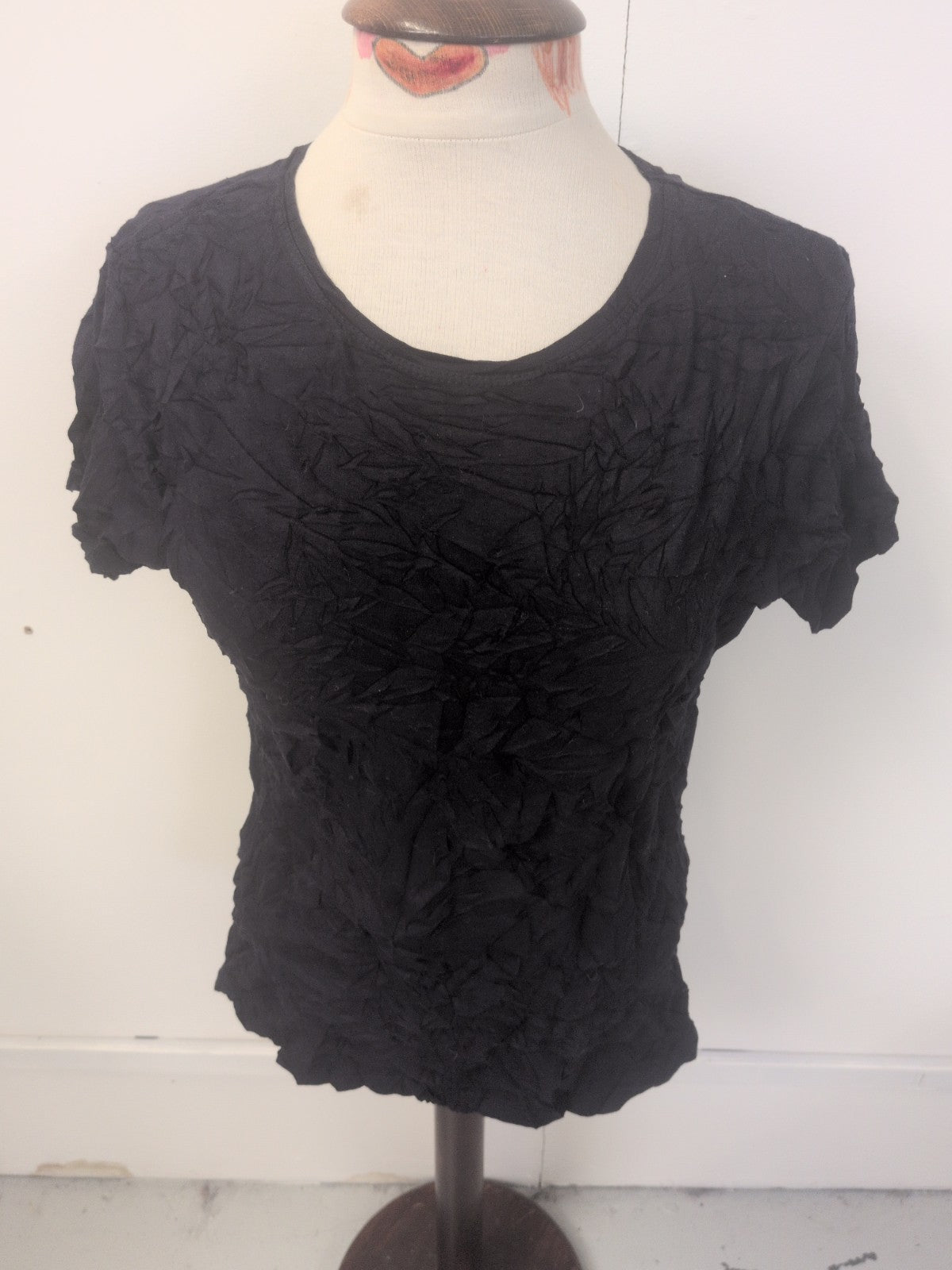 Ladies Primark 18 Navy Short Sleeve Stretch Crew T-shirt