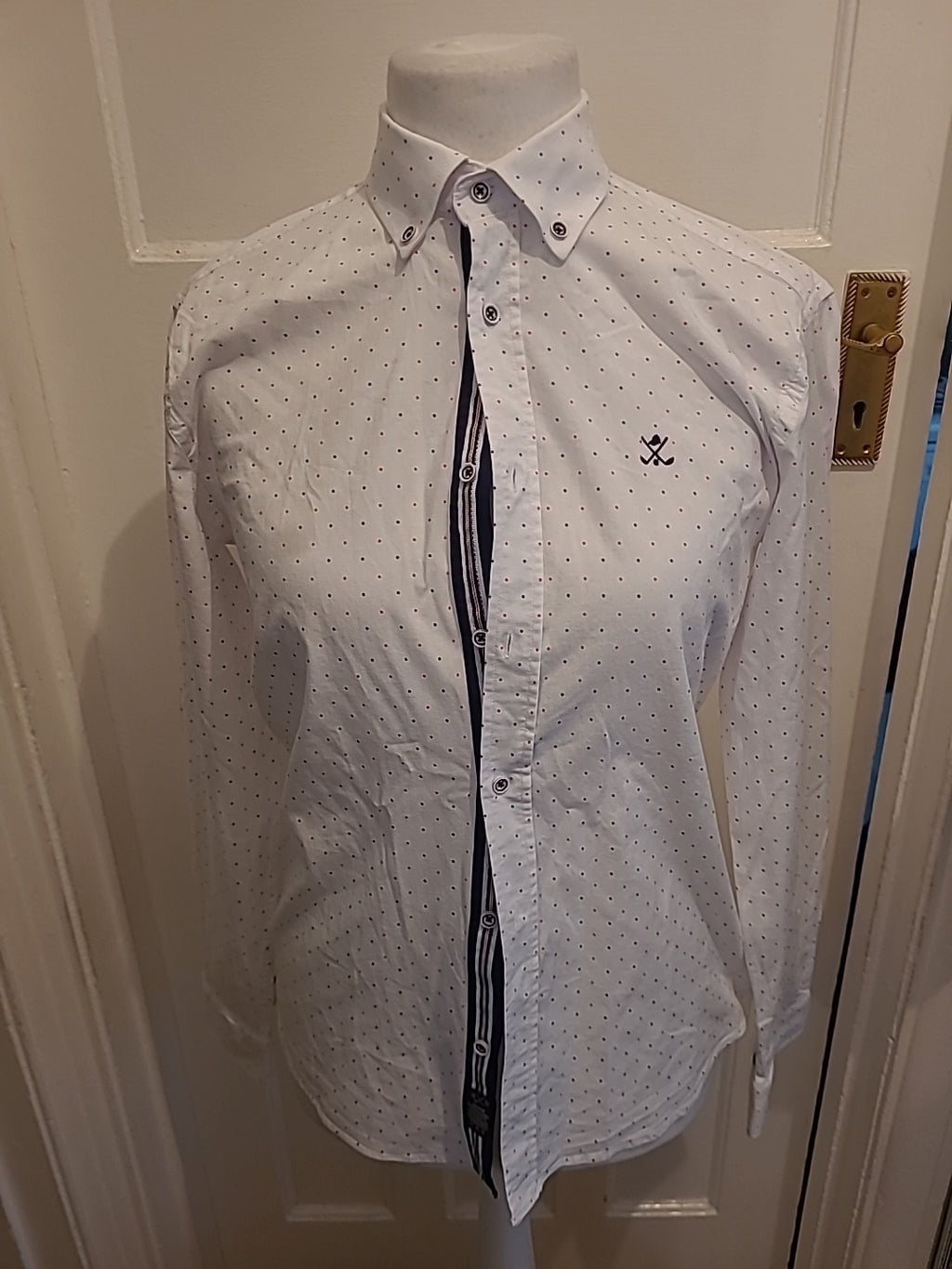 Mens Sir Raymond Tailor Size M Modern Fit Spotty Long Sleeved Shirt