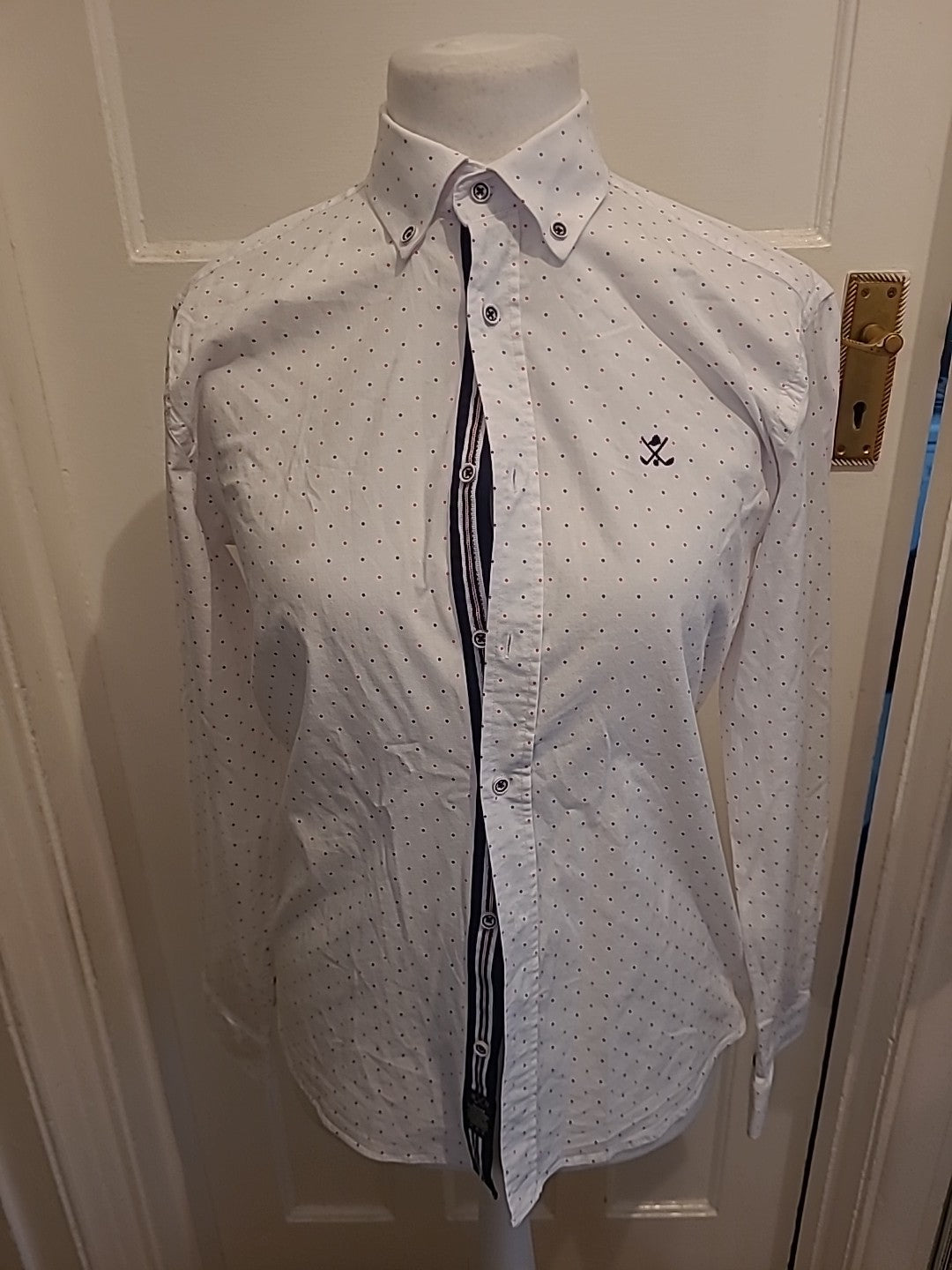 Mens Sir Raymond Tailor Size M Modern Fit Spotty Long Sleeved Shirt