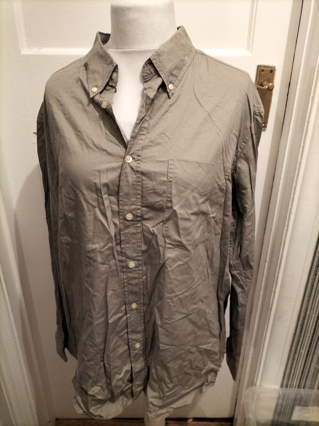 Mens North Coast Size XL Grey Long Sleeve Buttoned Shirt