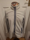 Mens Aigle Size 44" Stone Ribbed Zip Through Jumper(signs Of Wear)