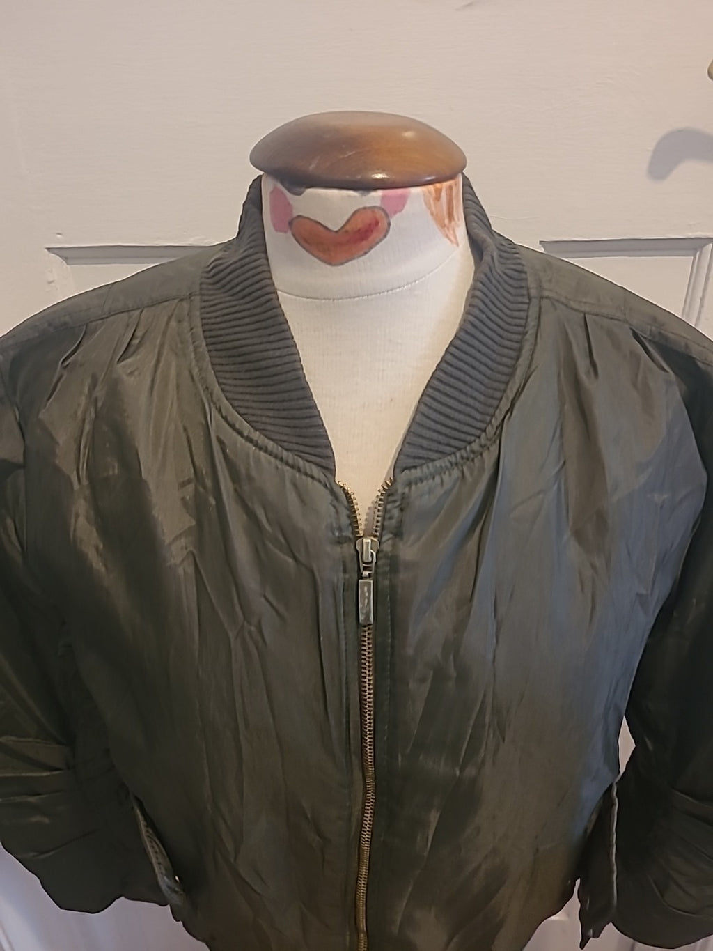 Ladies Size Small Khaki Lined Long Sleeved Jacket