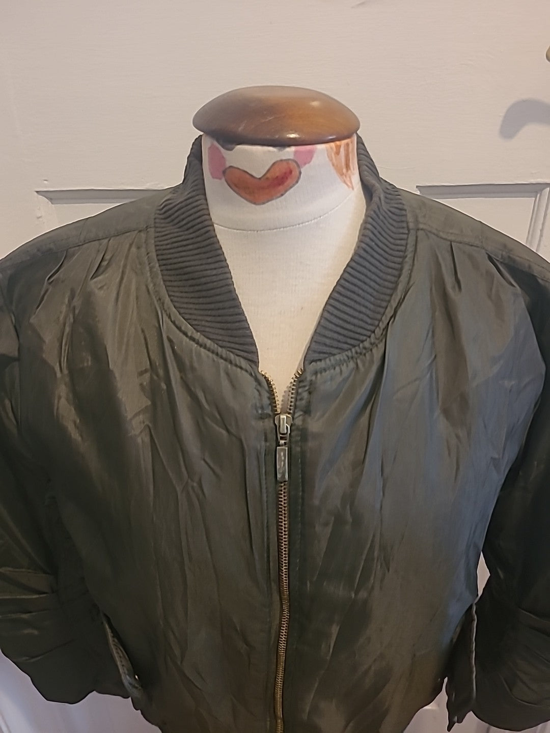 Ladies Size Small Khaki Lined Long Sleeved Jacket