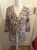 Ladies Peacocks Size 10 Multicoloured Animal Print Blouse Long Sleeved