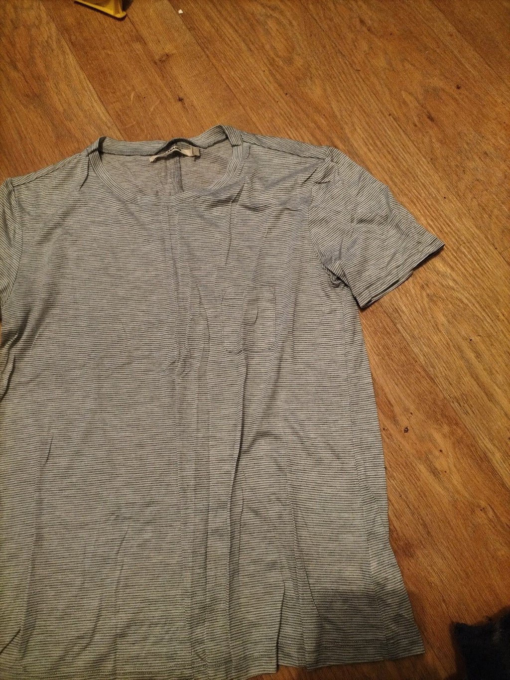 Ladies J.Brand Size XS Grey White Striped Tshirt