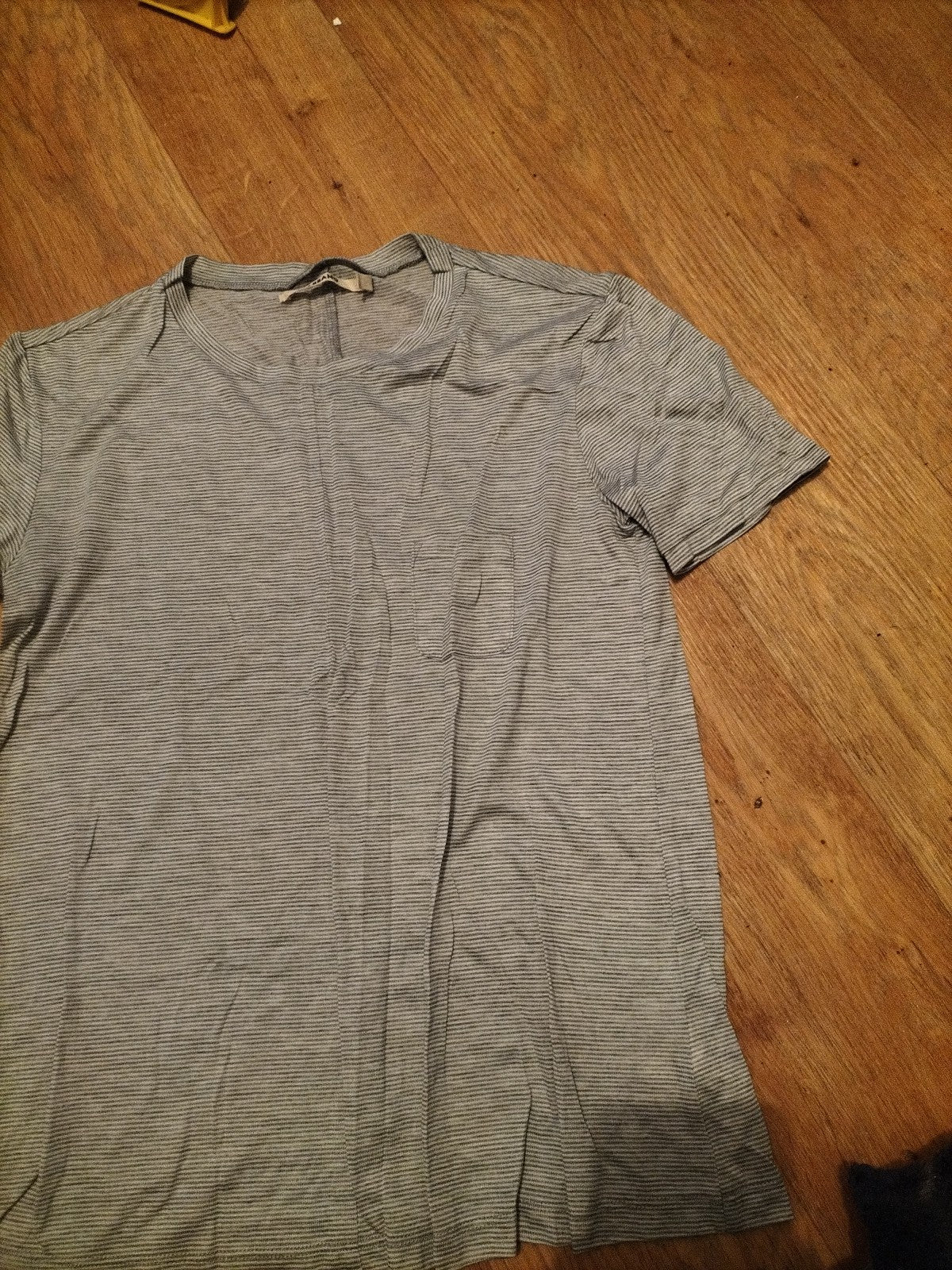 Ladies J.Brand Size XS Grey White Striped Tshirt