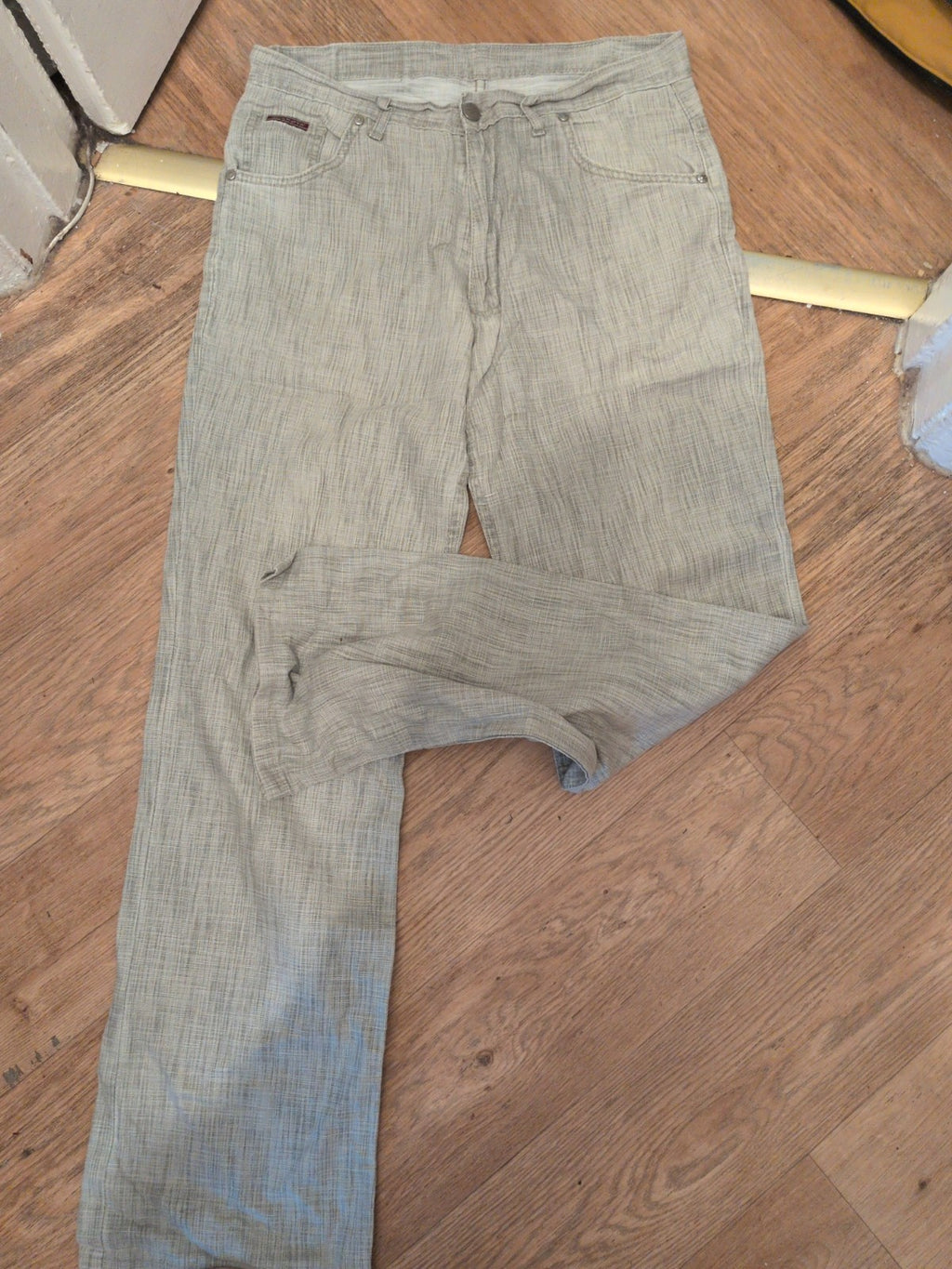 Dakota 34-36 Stone Neutral Trousers Straight Leg