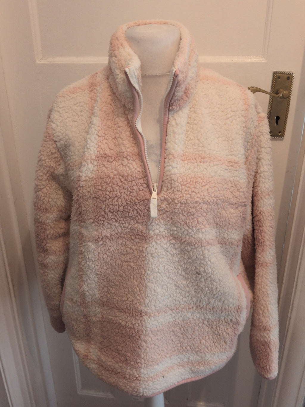 George 12-14 Pink And Cream Fluffy Pyjama Jumper