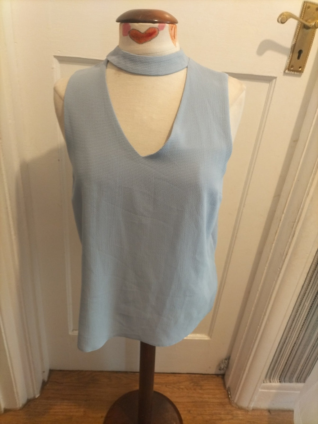Ladies New look Size 10 Baby Blue Sleeveless Blouse