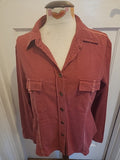 Mens Size XL Wine Red Long Sleeved Shirt(Bobbling)