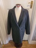 Ladies Marks And Spencer Size 12 Grey Navy Lined Long Sleeved Jacket