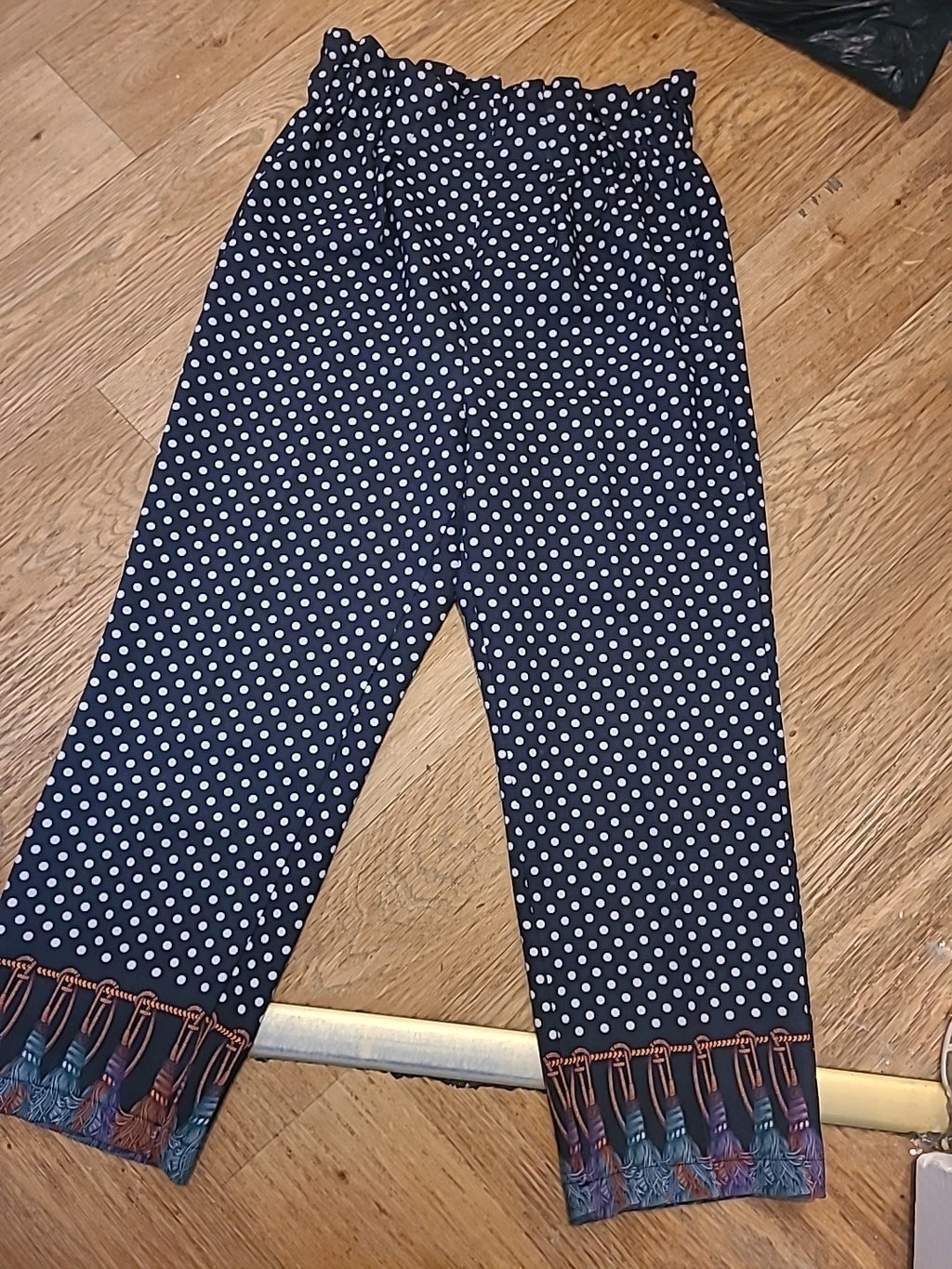 Ladies GDG Actuel Size Euro 36 Polkadot Elasticated Trousers