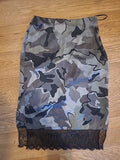 Ladies River Island Skirt Size 10 Camouflage With Lace