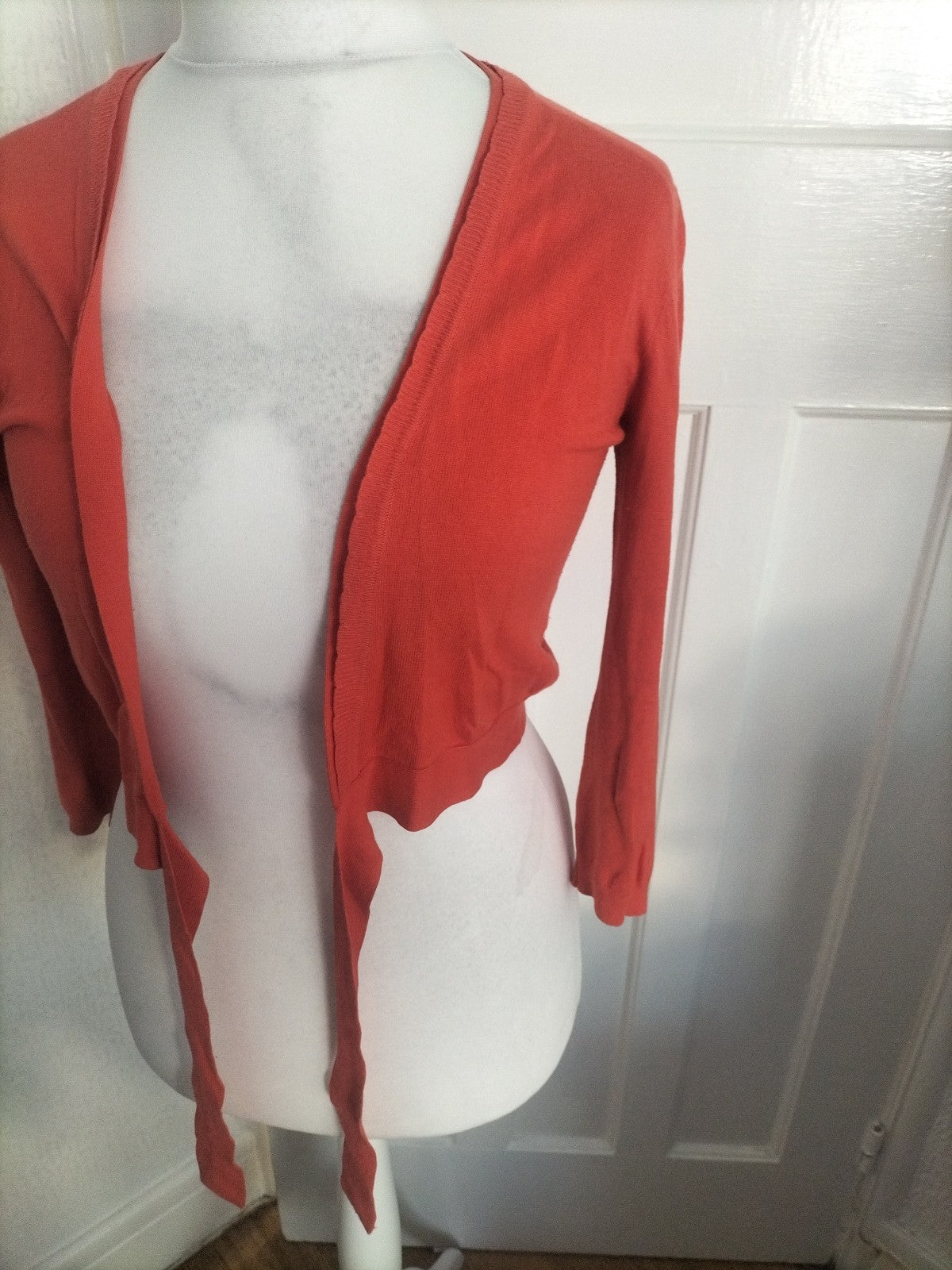 Ladies Wallis Size S Coral Blouse With Tie