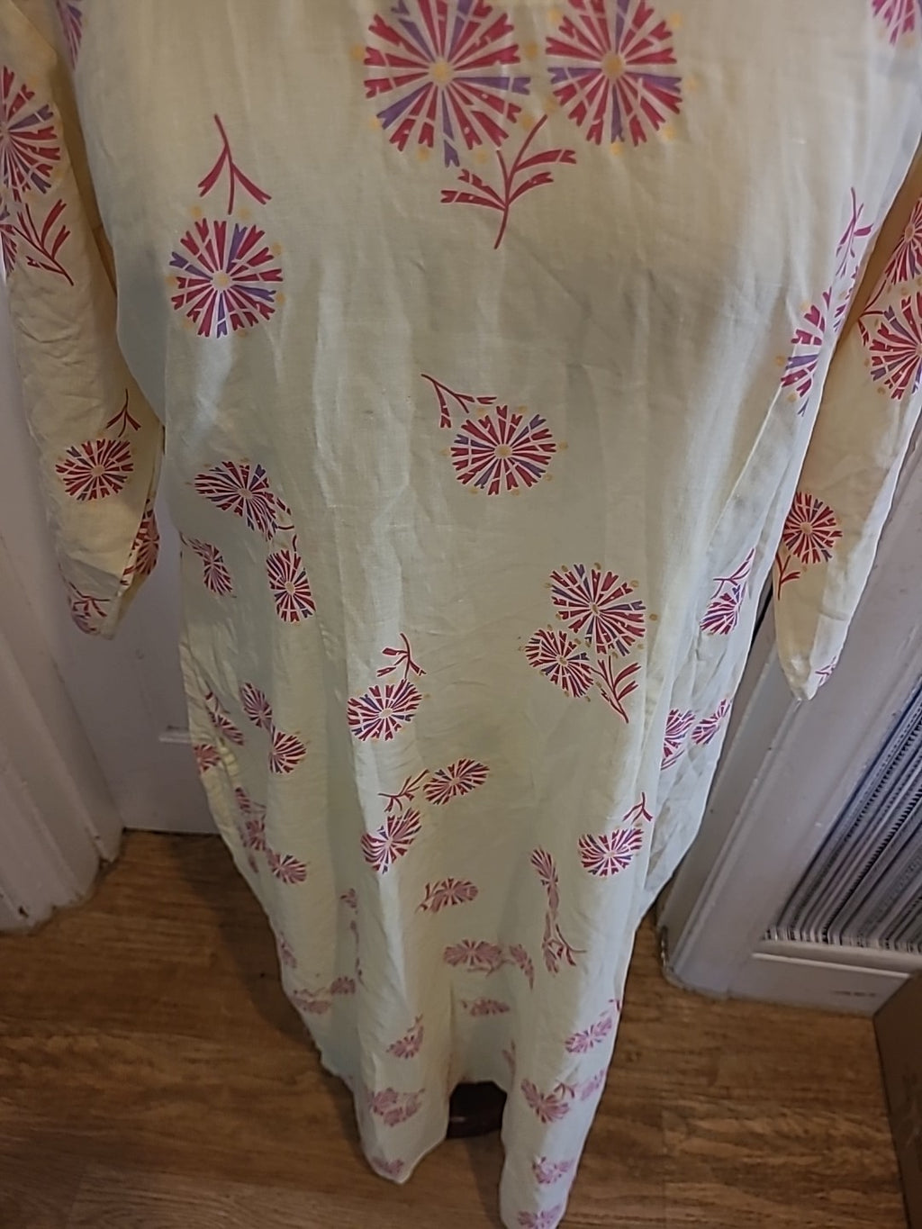 Ladies Shafi Size Medium Yellow Mid Sleeved Dress