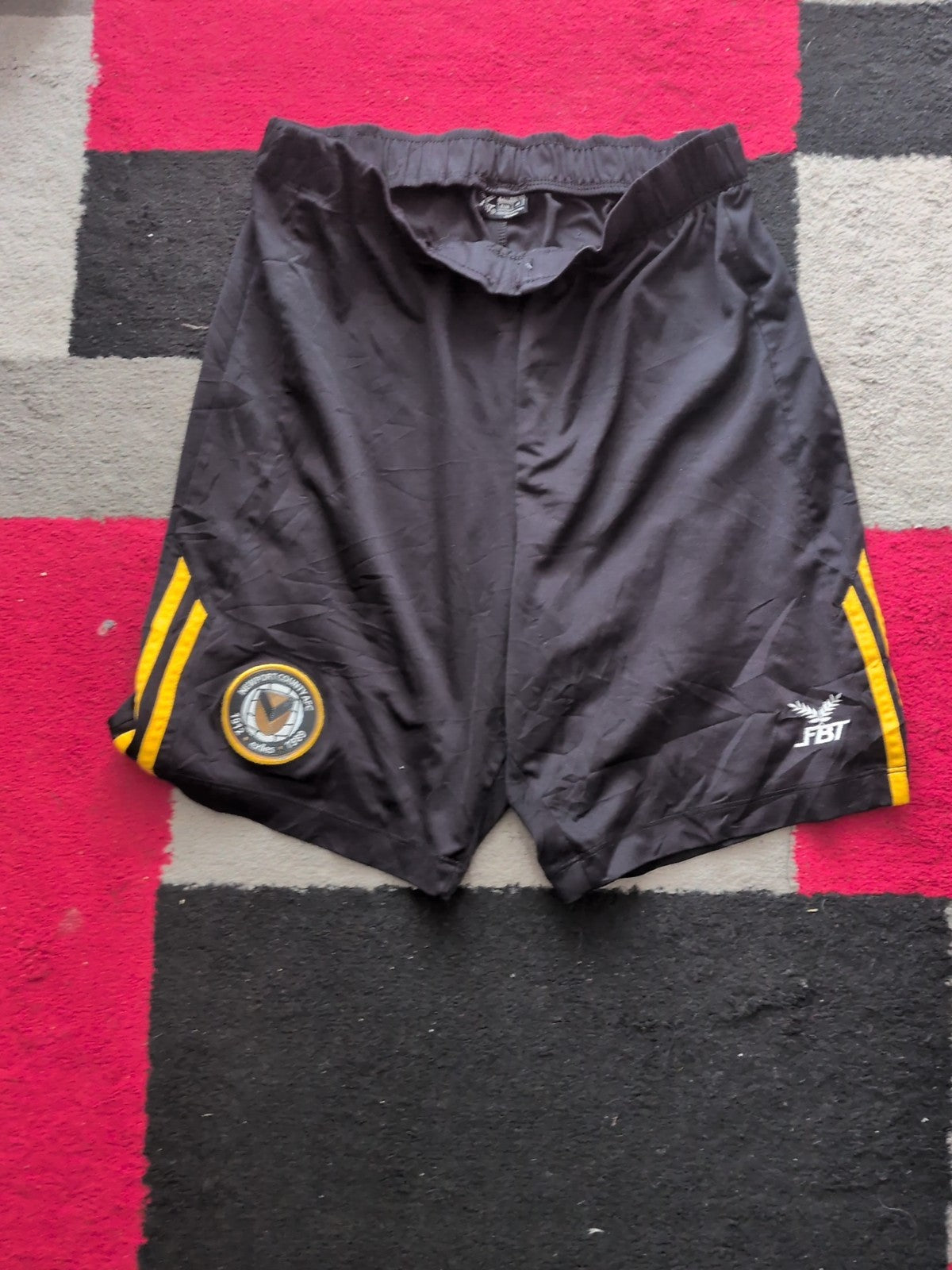 Large Black Newport County Elasticated Shorts