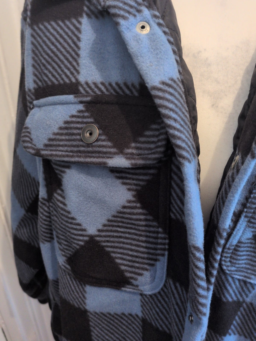 Workwear XL Blue And Black Patterned Lined Jacket