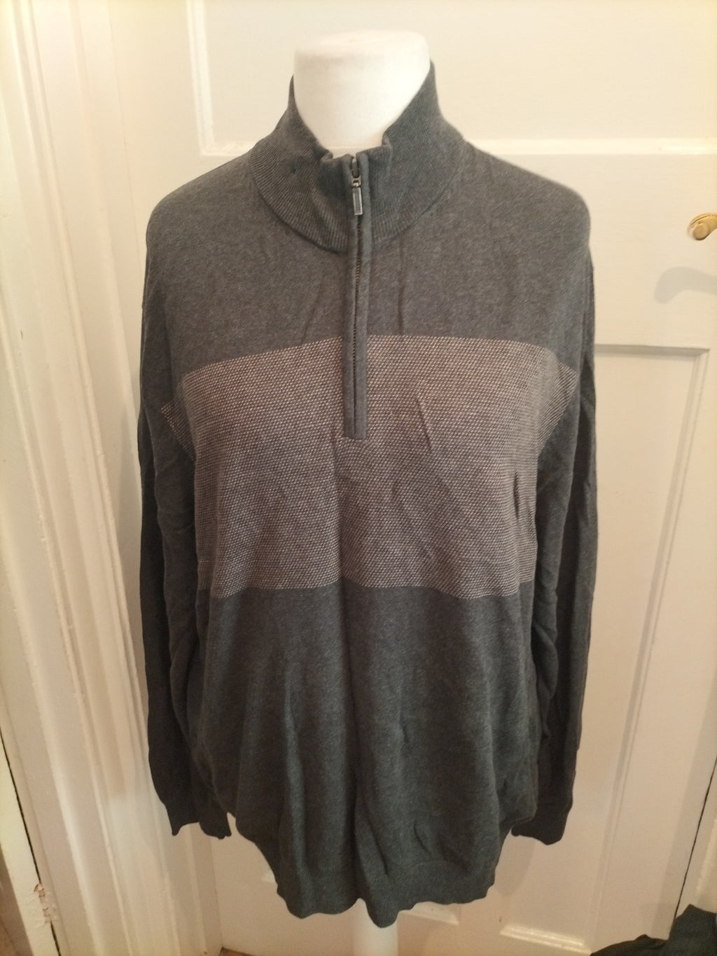 Mens Tu Size XL Grey Toned High Neck Pullover Jumper