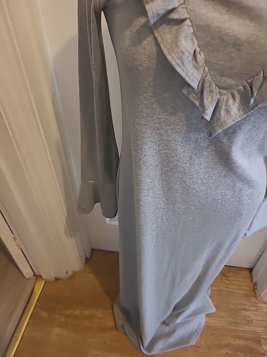 Ladies Shein Size Large Grey Long Sleeved Long Length Dress