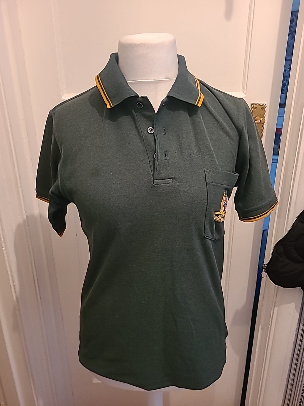 Mens Size Large Green "Australia" Short Sleeved Polo