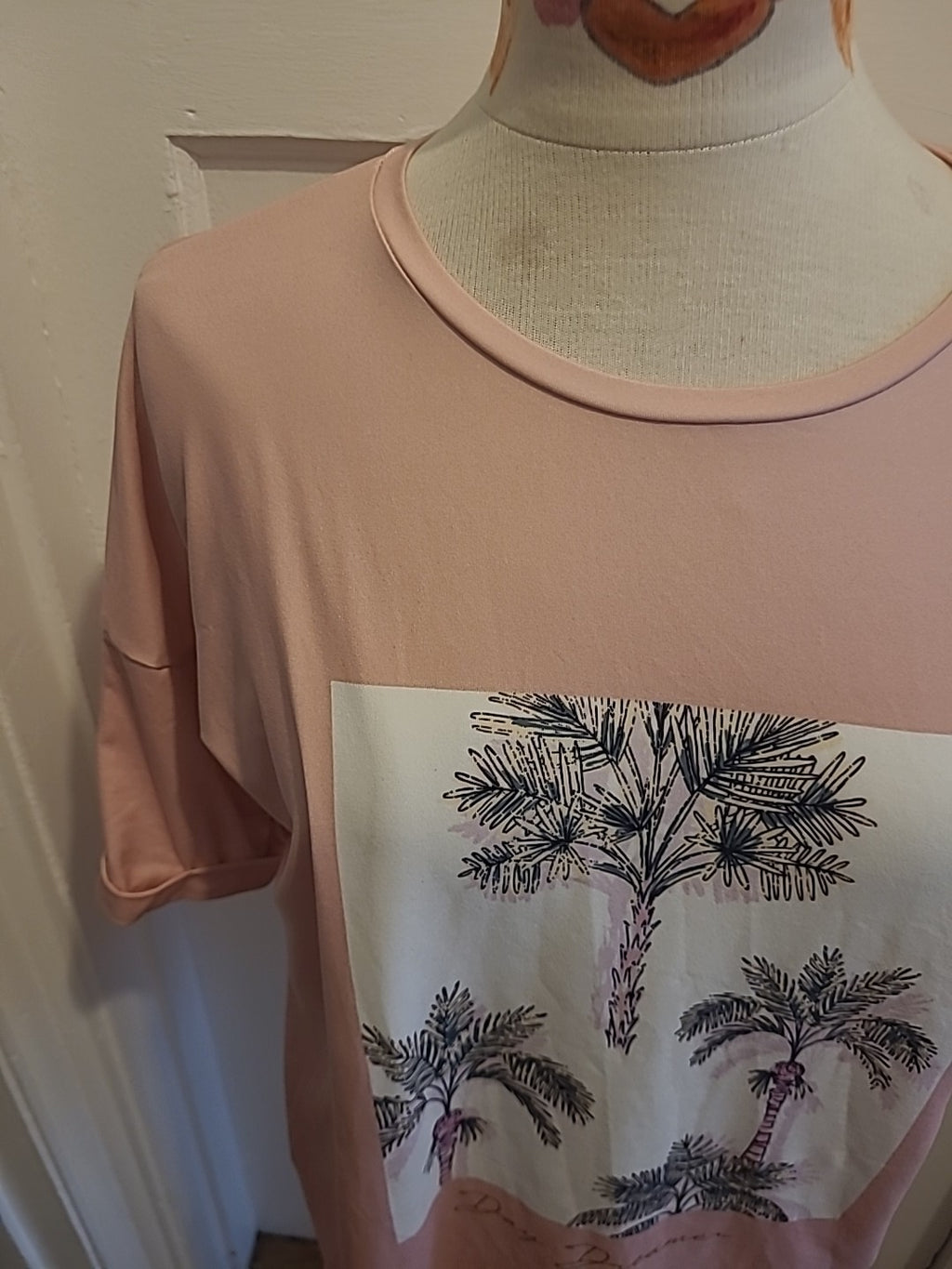 Ladies Day Dreams Size 8-10 Pink Short Sleeved Pyjama Top
