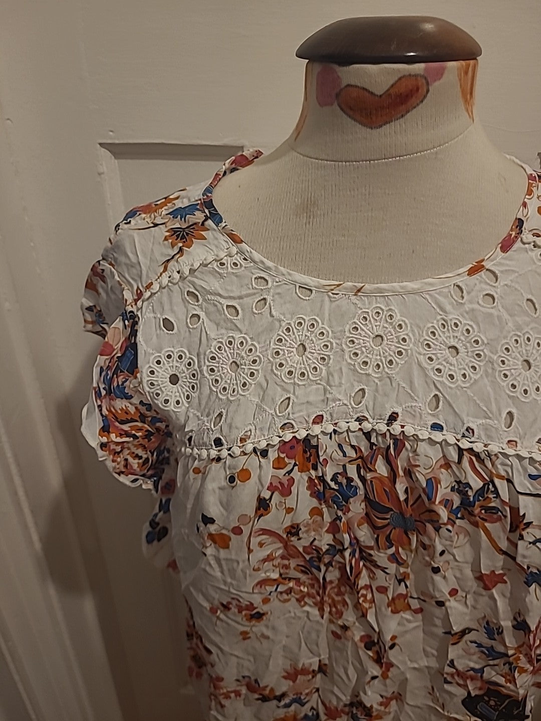 Ladies M&S Size 12 Multicoloured Floral Cap Sleeved Blouse