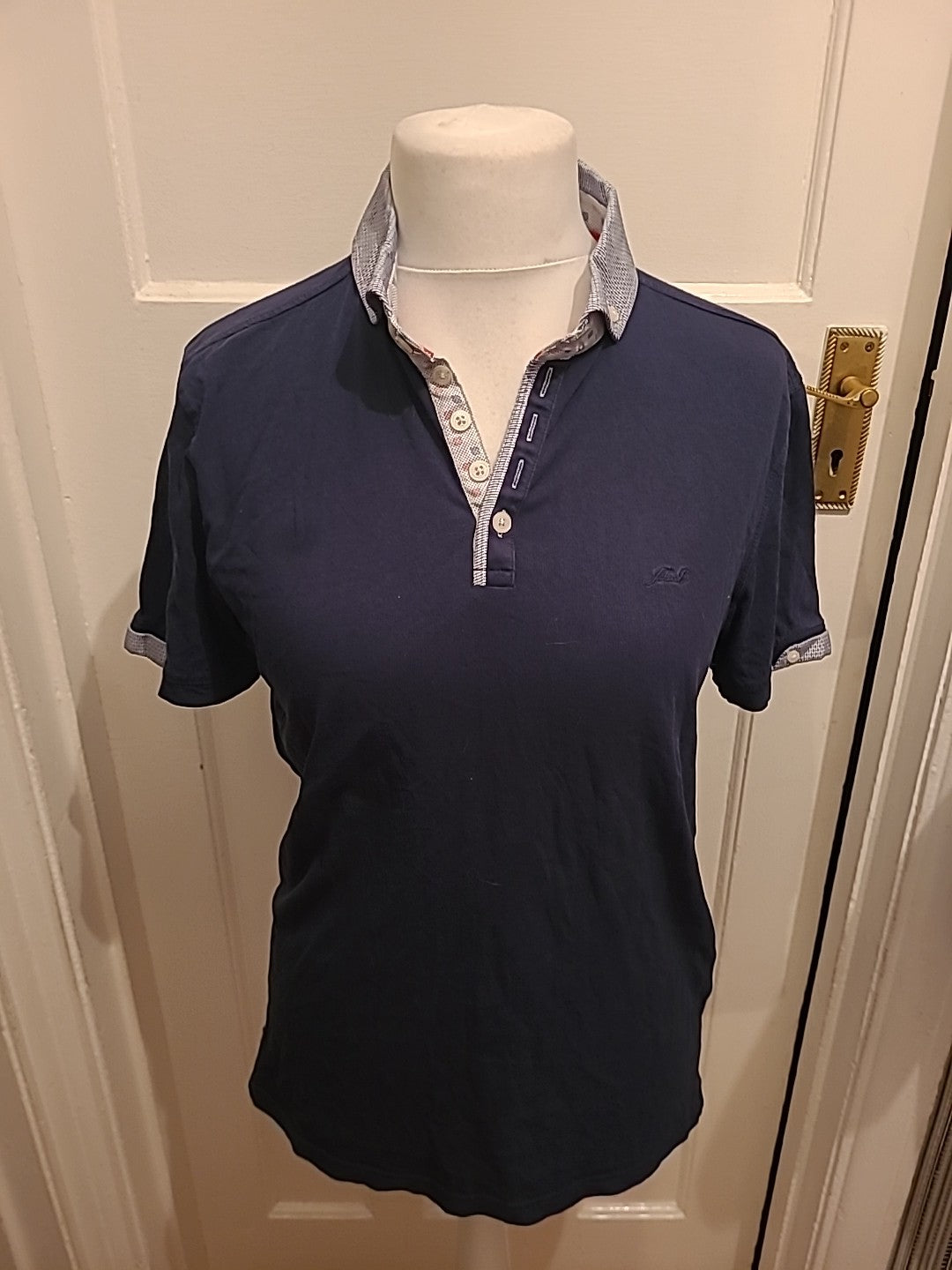 Mens Jiggler Lord Berblue Size Large Navy Short Sleeved Polo