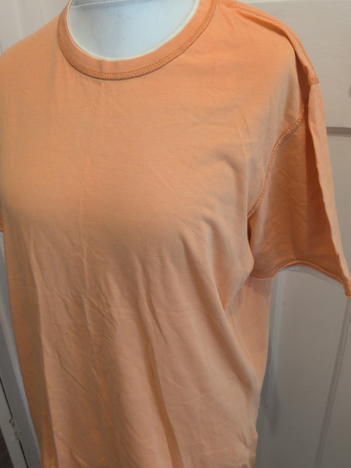 Blue Harbour Large Orange Short Sleeve T-shirt Small Pen Marks On Front