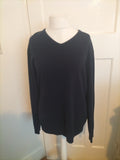 Mens Peacocks Size 2XL Navy V Neck Jumper Pullover