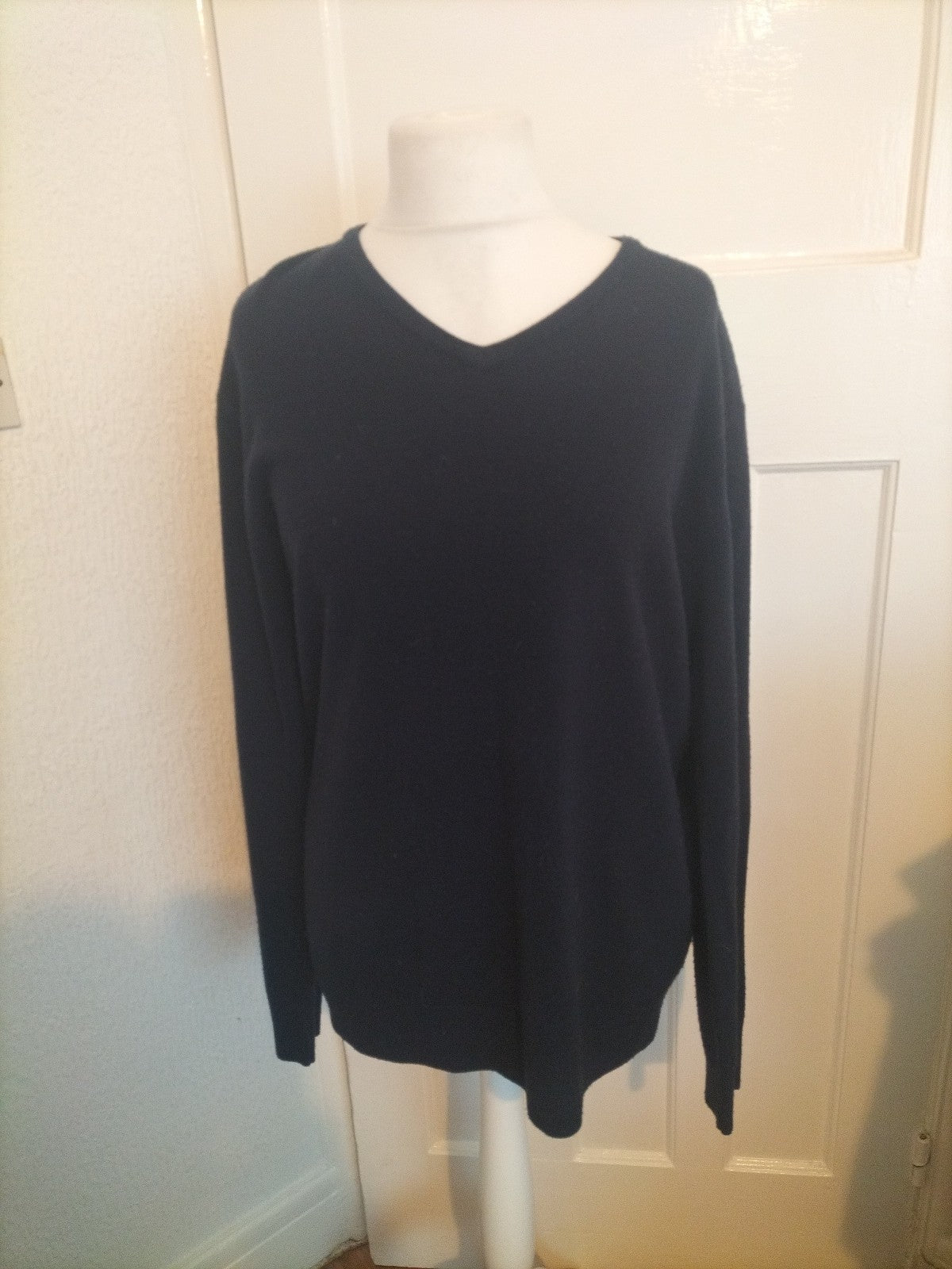 Mens Peacocks Size 2XL Navy V Neck Jumper Pullover