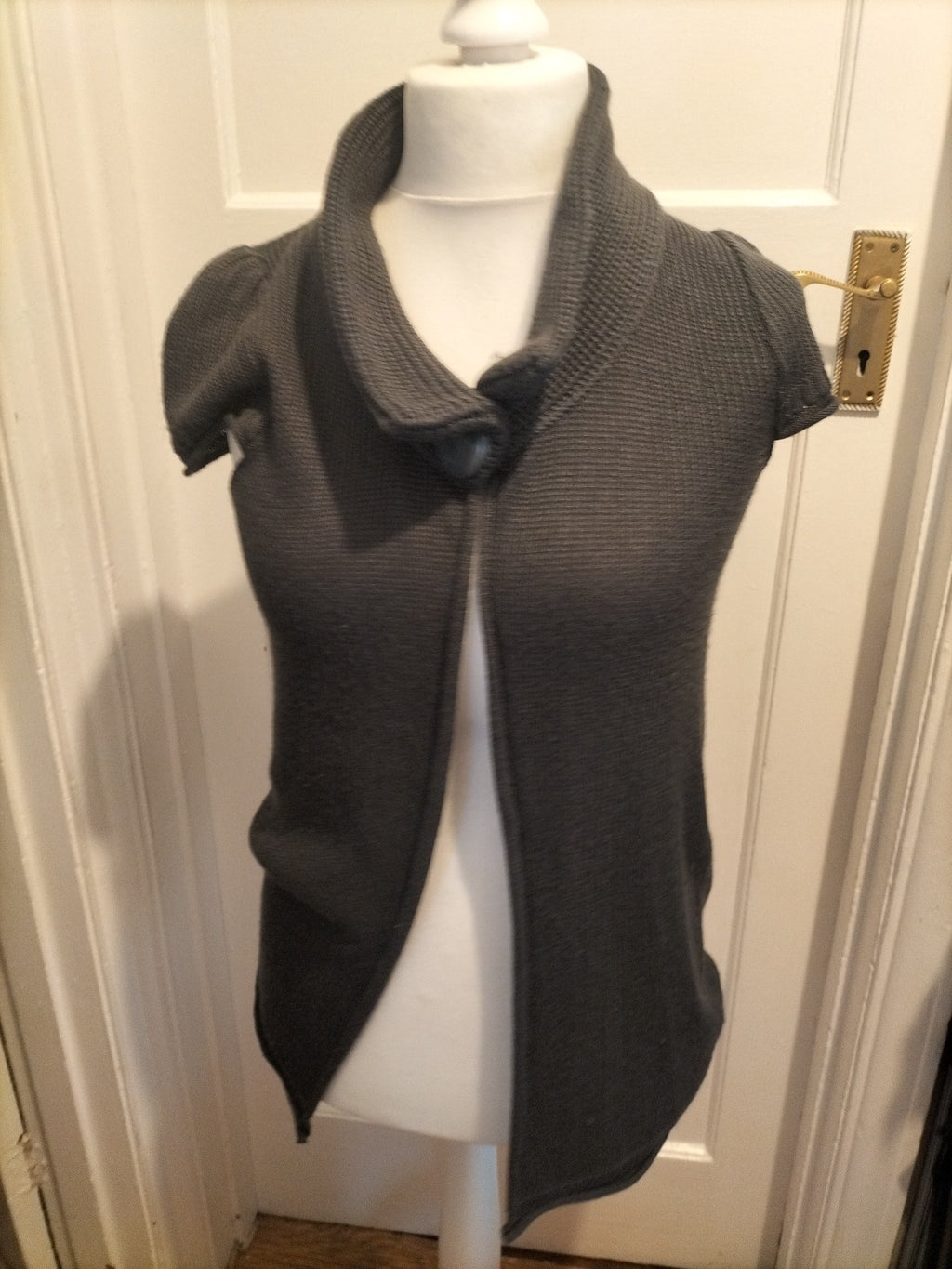 Ladies Promod Size M/L Navy Collared Cardigan